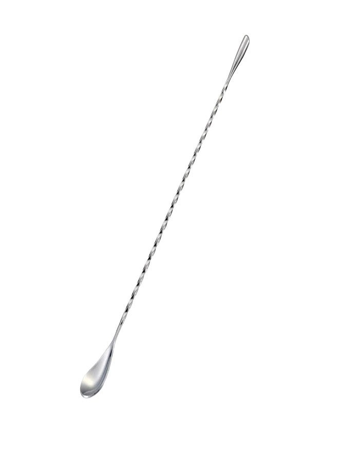 ProKitchen.Homes ProKitchen Teardrop Bar Spoon, Twisted Design Bar Spoon, Stainless Steel Silver Professional Barware for Stirring Cocktails, Mixing Drinks and Beverages, Ideal for Home Bars and Professional Use 40 CM - Image 1